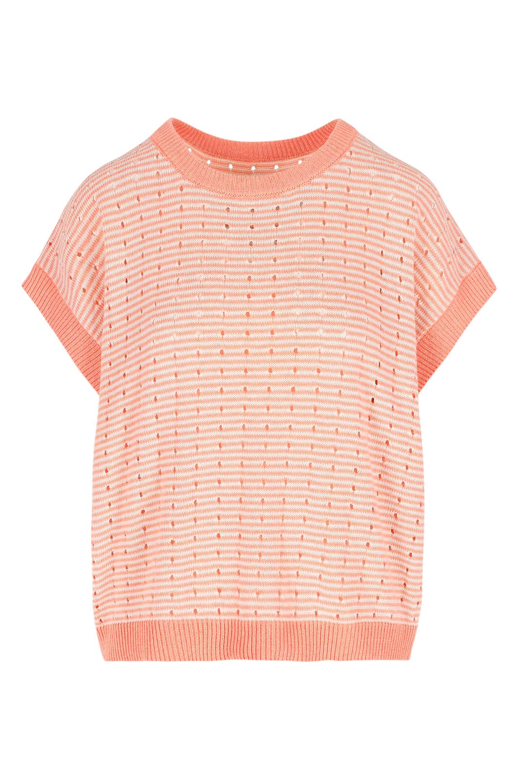 SLEEVELESS STRIPED KNIT WITH SMALL HOLES
