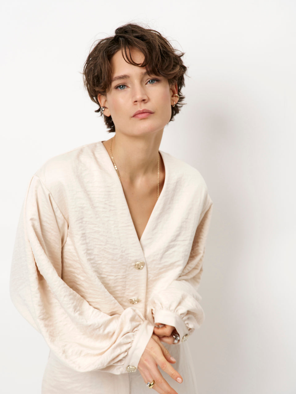 BLOUSE JACKET-*-UNI-BEIGE