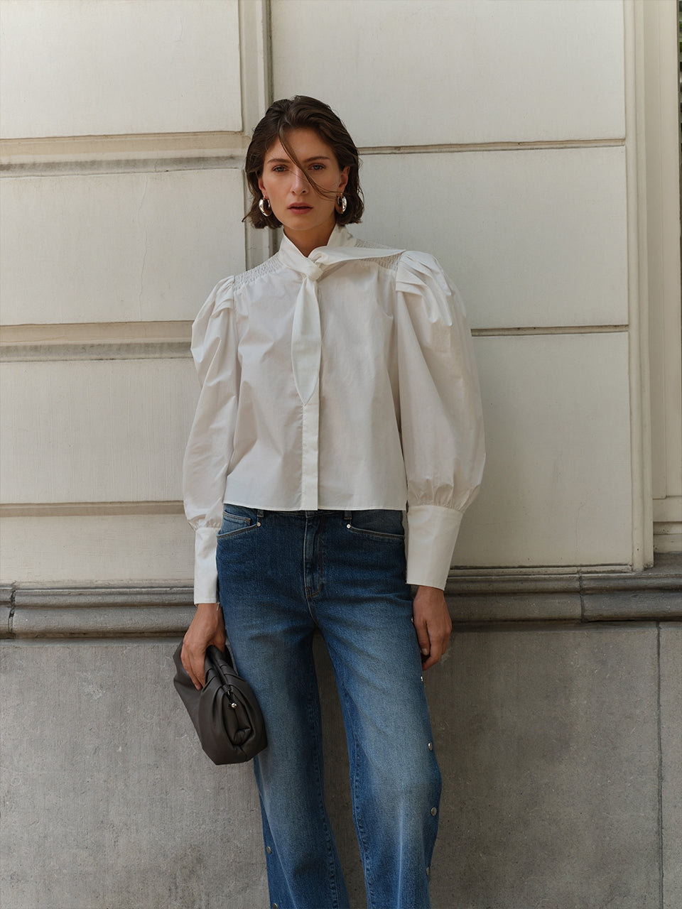 BLOUSE LS-*-UNI-WHITE