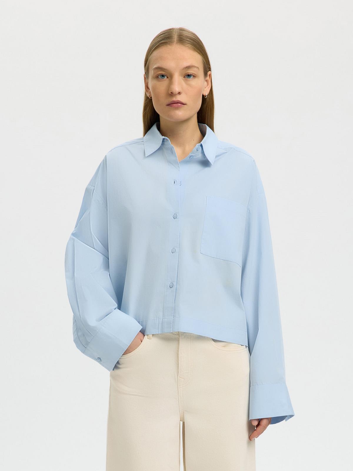 Shirt Cropped Fit Blue