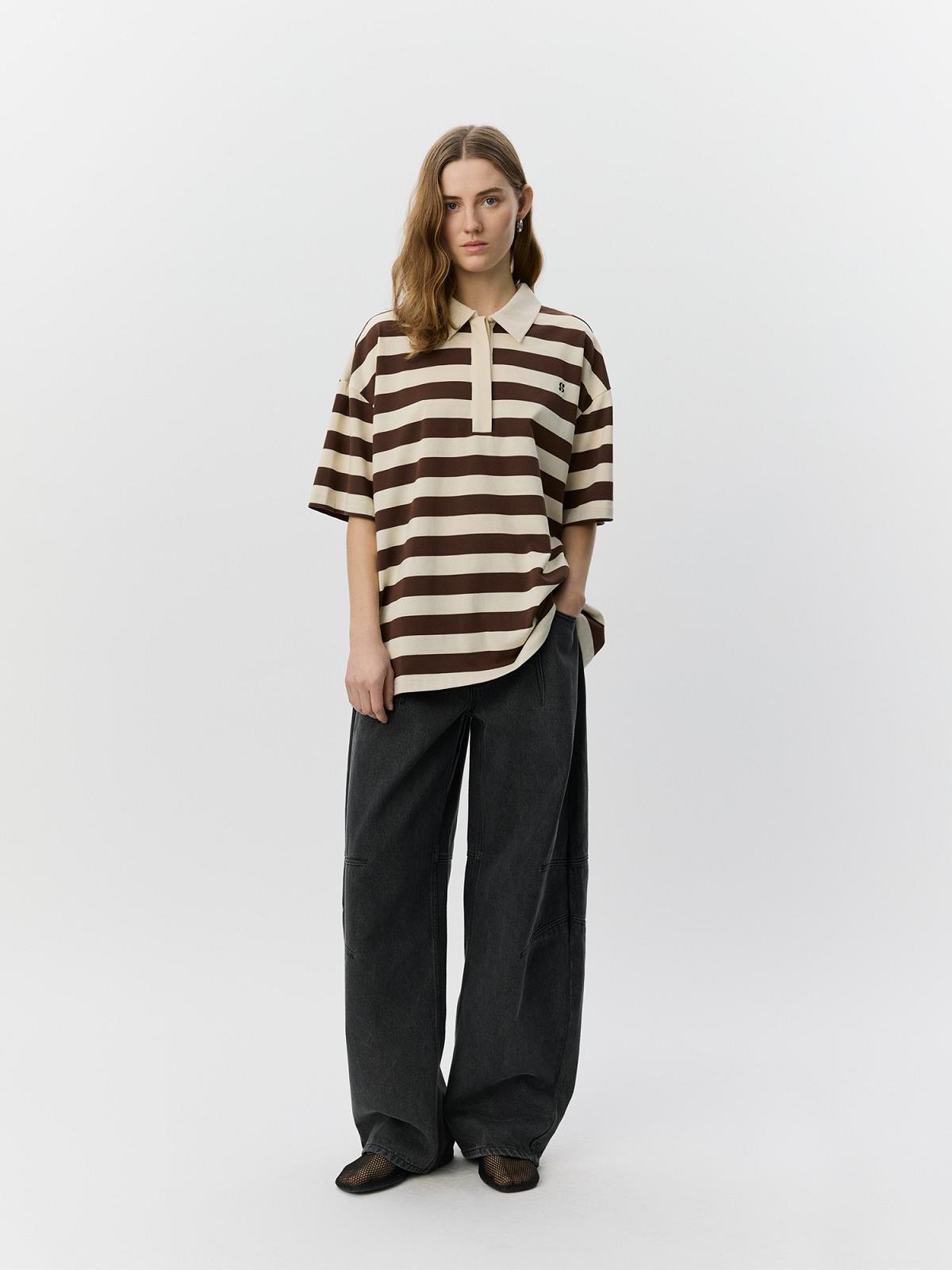 T-shirt POLO KM STREEP GEEL