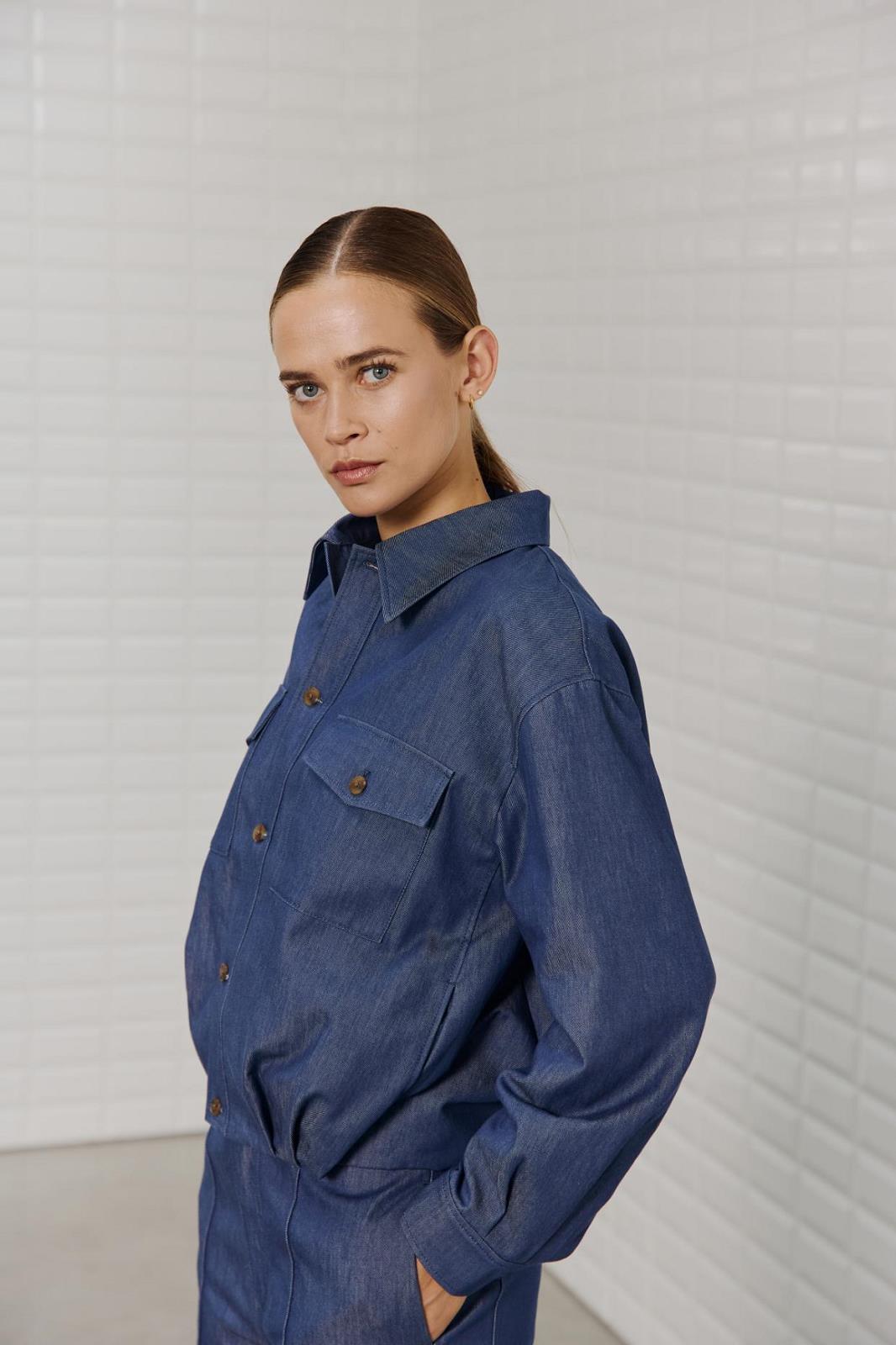 BLOUSE/VEST UNI INDIGO