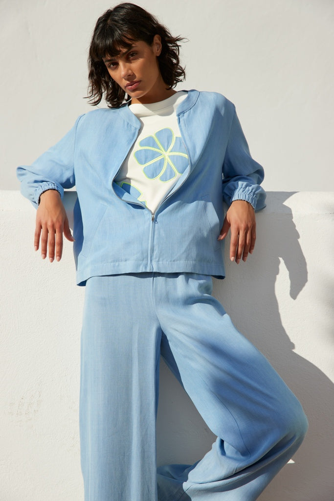 VEST MET RITS UNI BLAUW