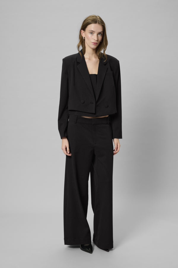 PANTS DRESSED L-*-STRIPE-BLACK