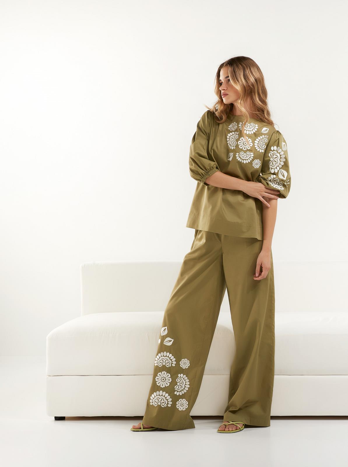 BROEK UNI+APPLI KHAKI