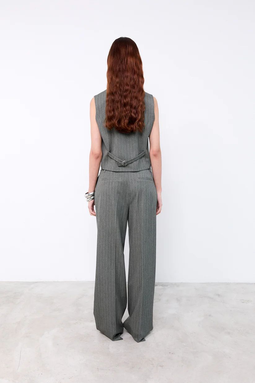 PANTS DRESSED L-*-STRIPE-GREEN