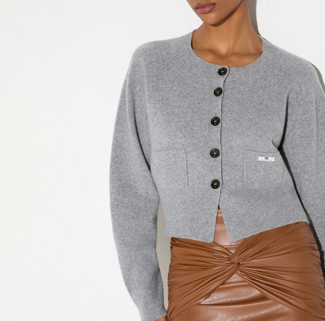 CARDIGAN/PULL LM UNI GRIJS
