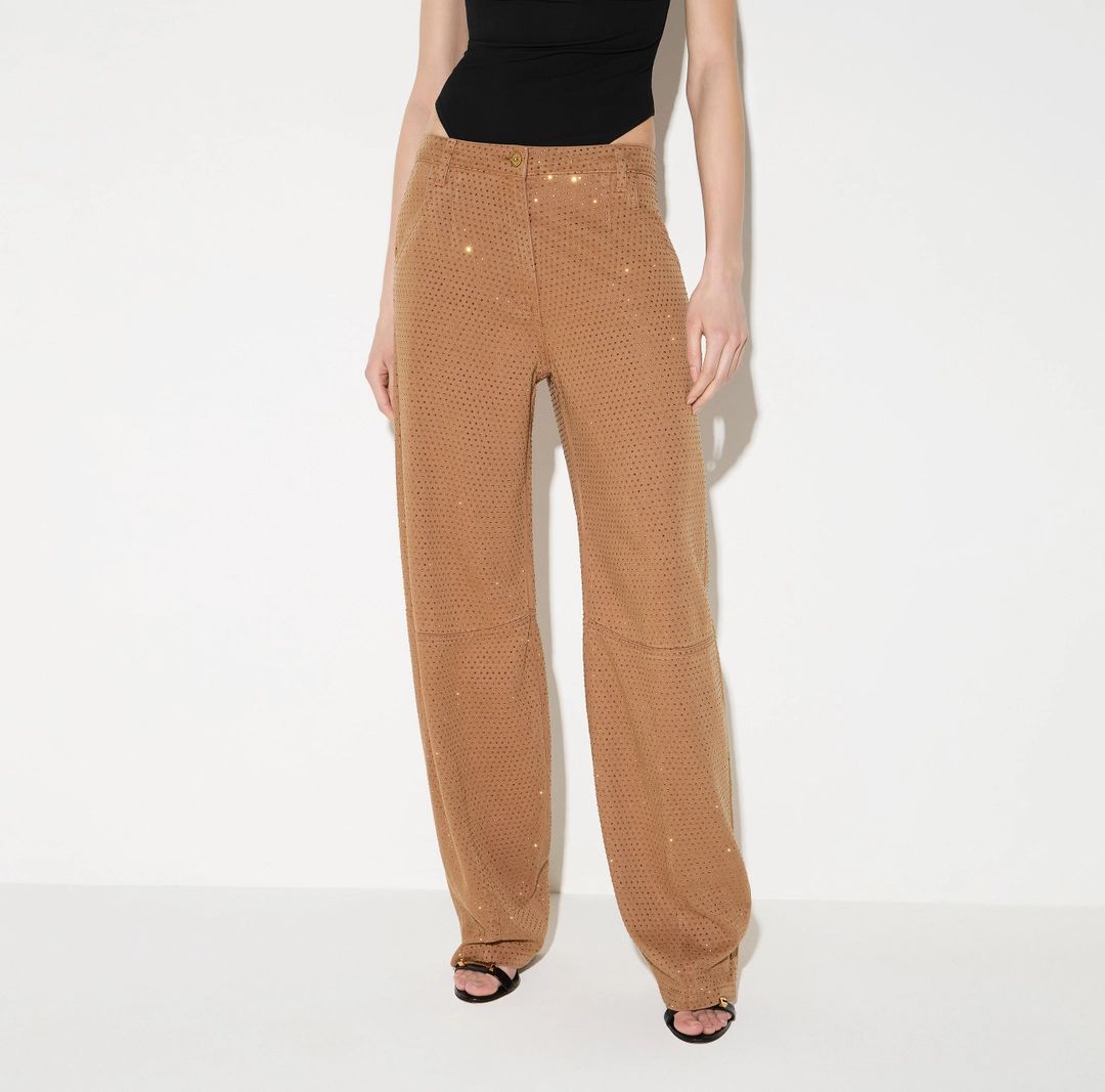 BROEK DENIM APPLI COGNAC