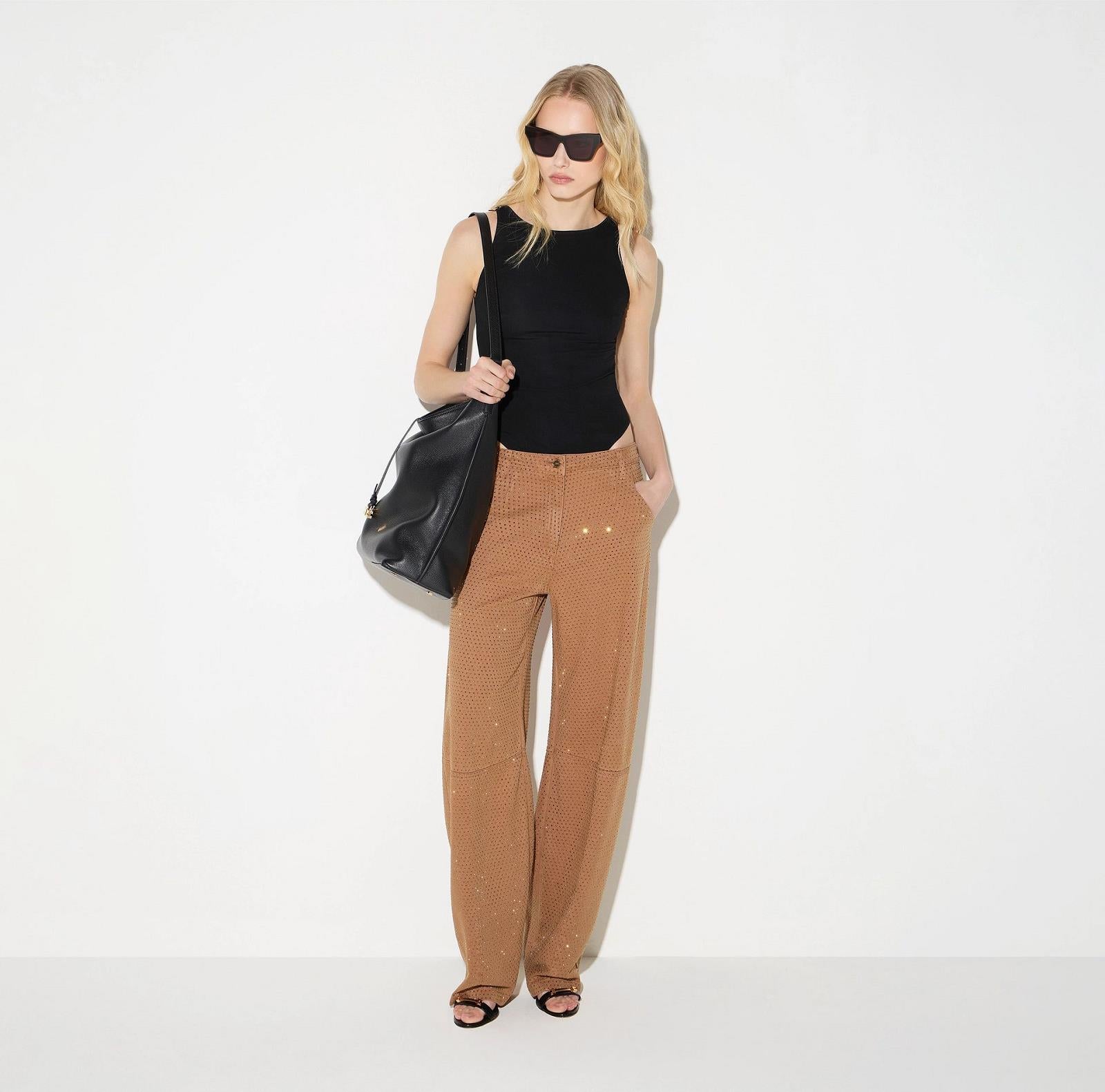 BROEK DENIM APPLI COGNAC