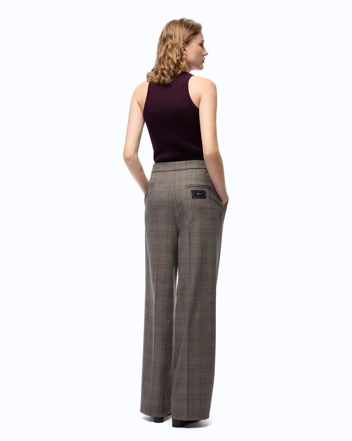 BROEK PLOOI RUIT BEIGE