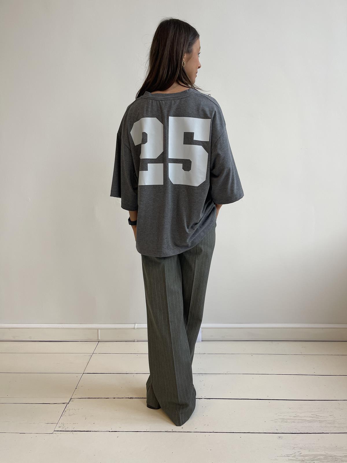 T-SHIRT SS-*-UNI+PRINT-GREY DARK