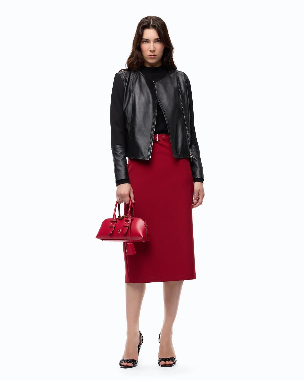 VEST LEDER+PUNTO ZWART