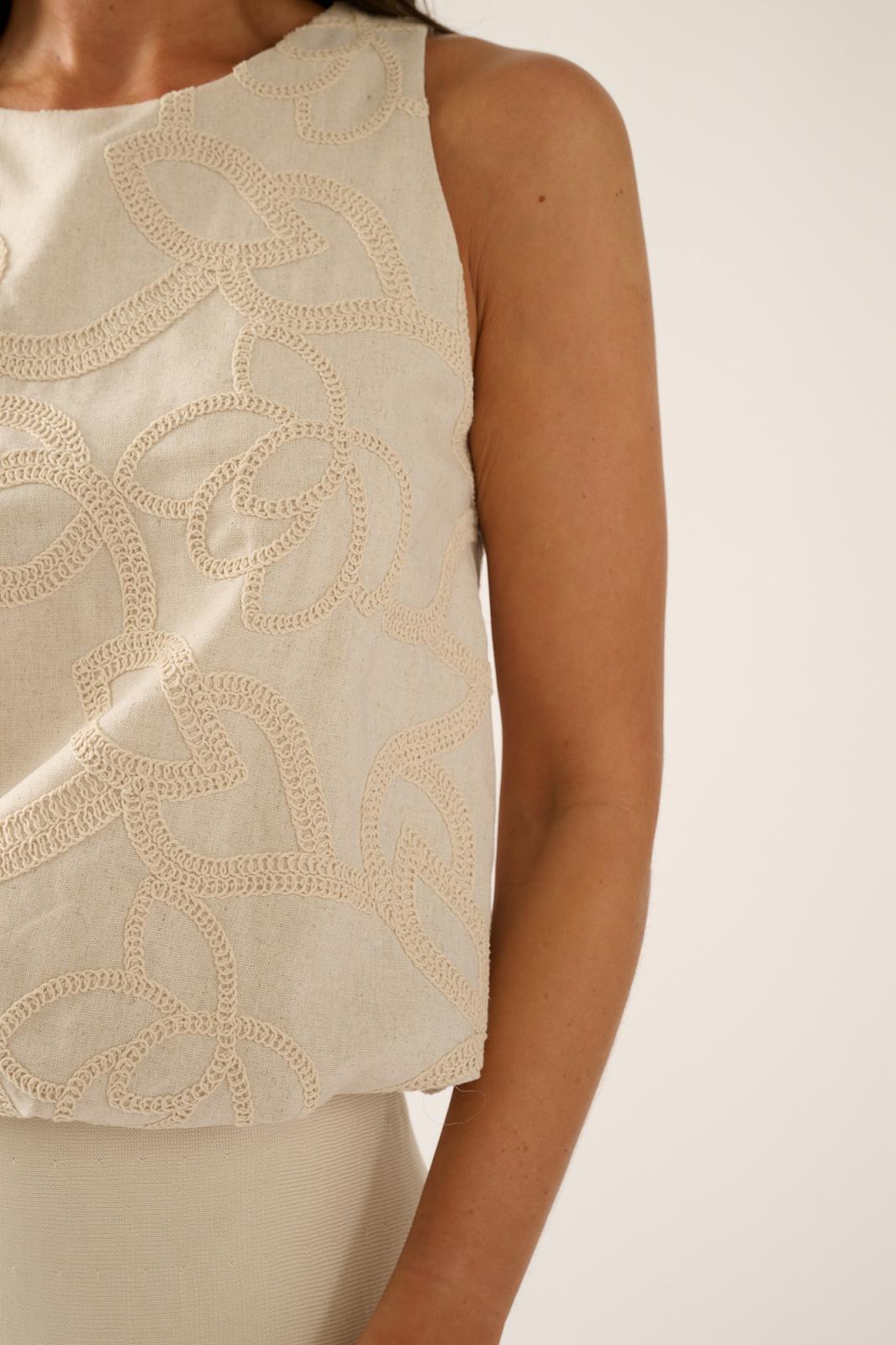 TOP BRODERIE BEIGE