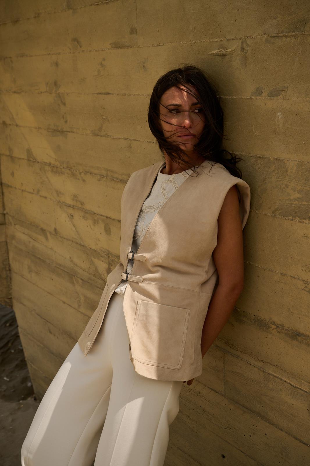 VEST ZM SUEDE UNI TAUPE