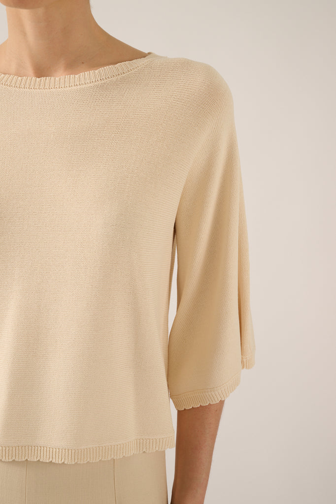 PULL 3/4M RH UNI BEIGE