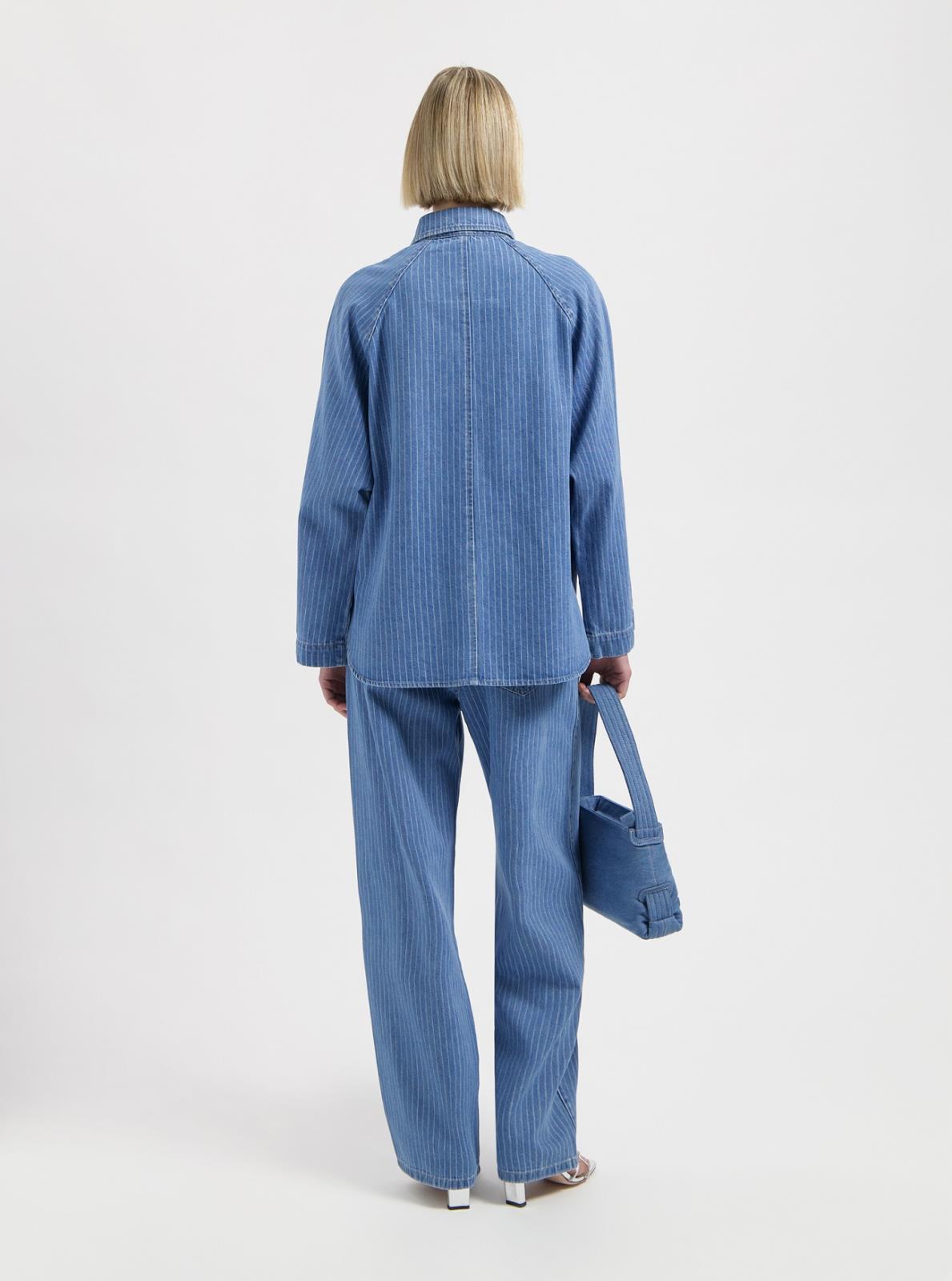 BLOES LM DENIM STREEP BLAUW
