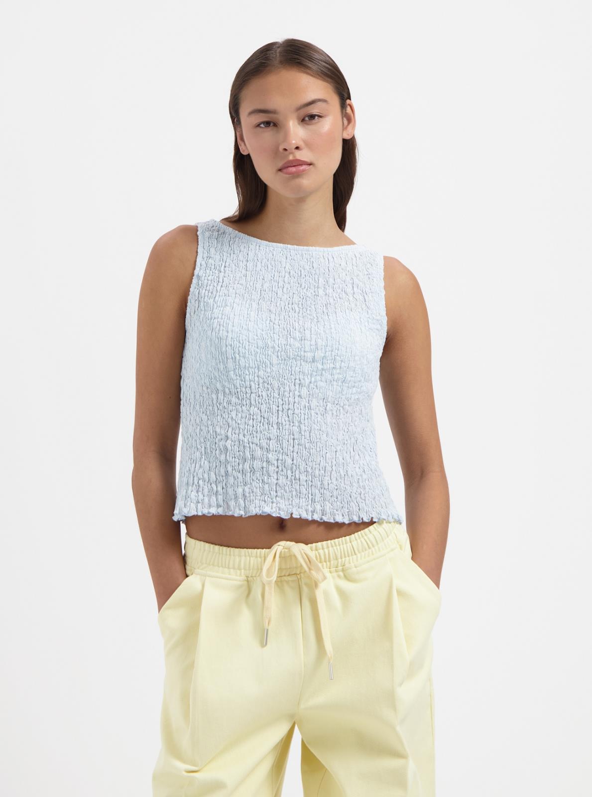 TOP SMOCK L BLAUW