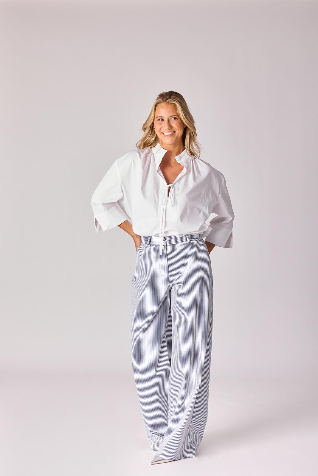 BROEK STREEP BLAUW