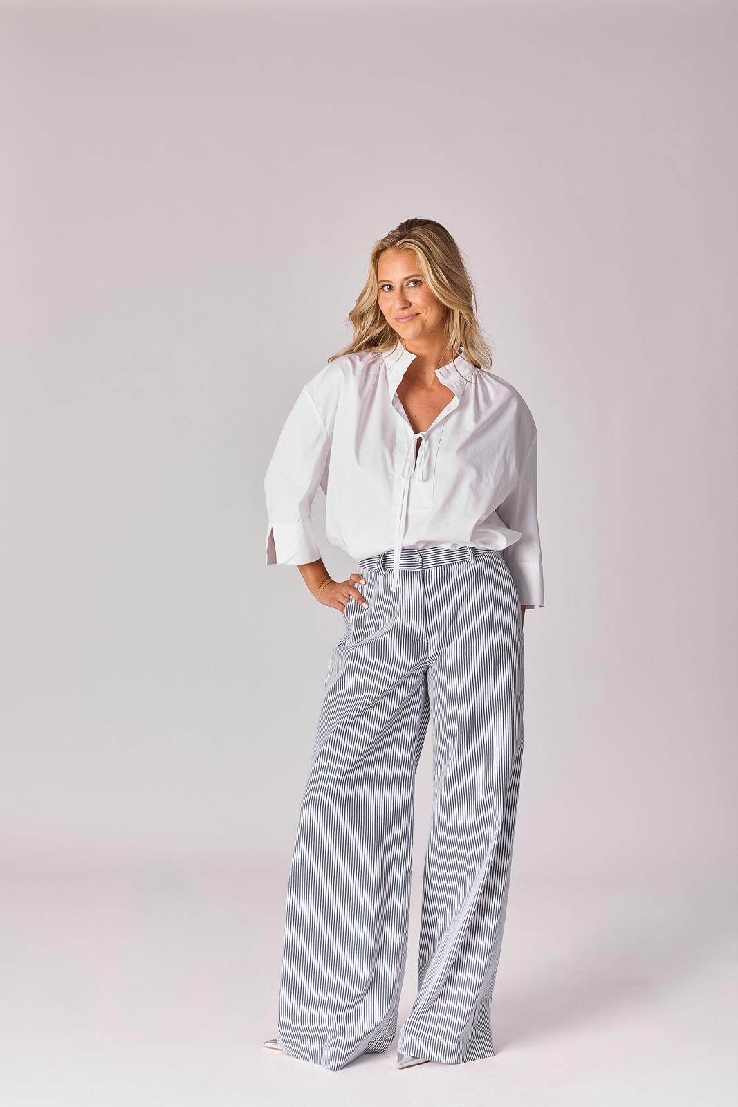 BROEK STREEP BLAUW