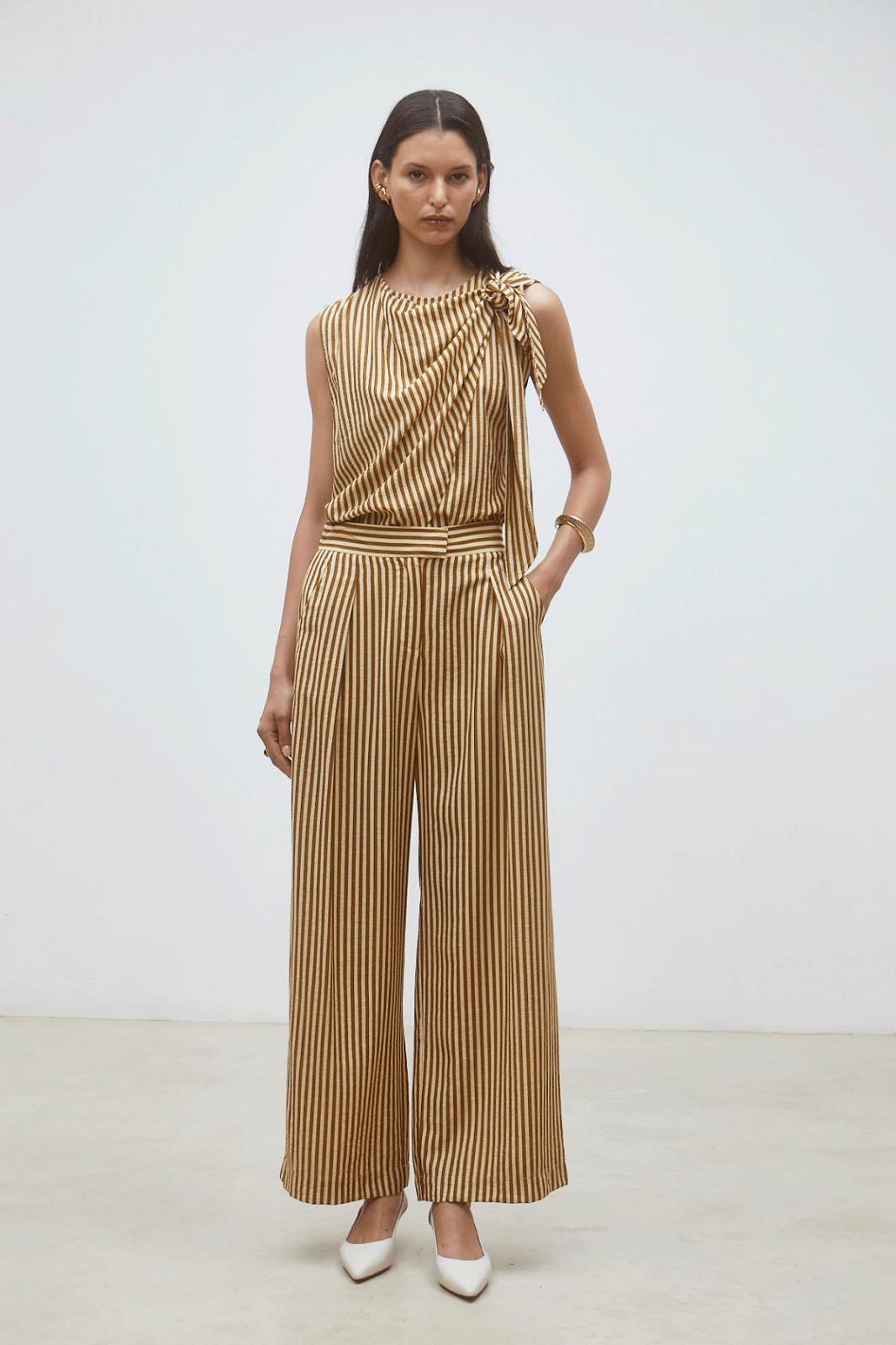 BROEK STREEP CAMEL