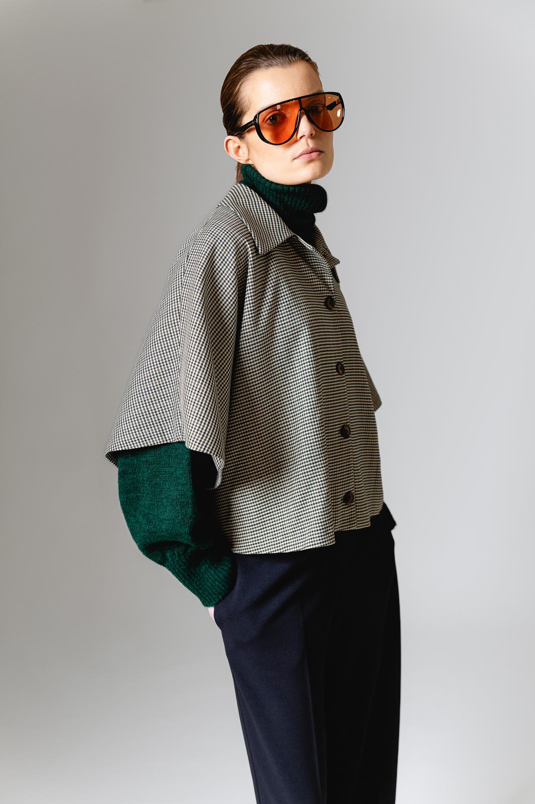 VEST 3/4M RUIT GROEN