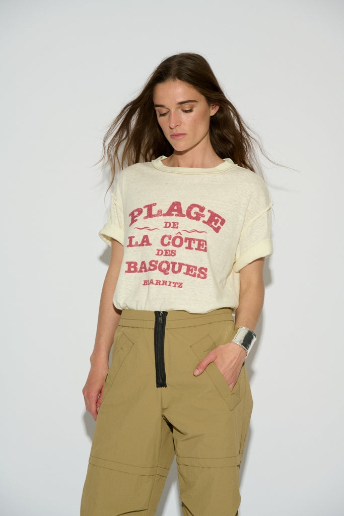 T-SHIRT KM ECRU+PRINT