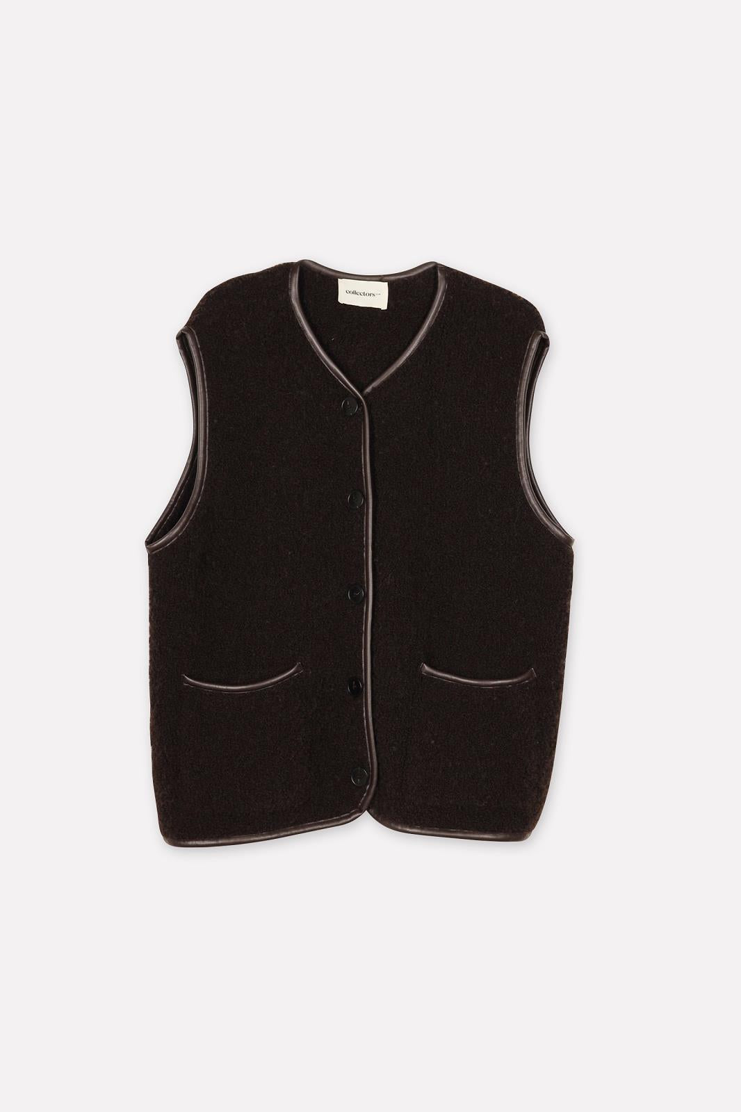 WAISTCOAT-*-UNI-BROWN DARK