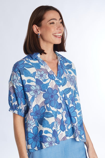 BLOES KM PRINT BLAUW