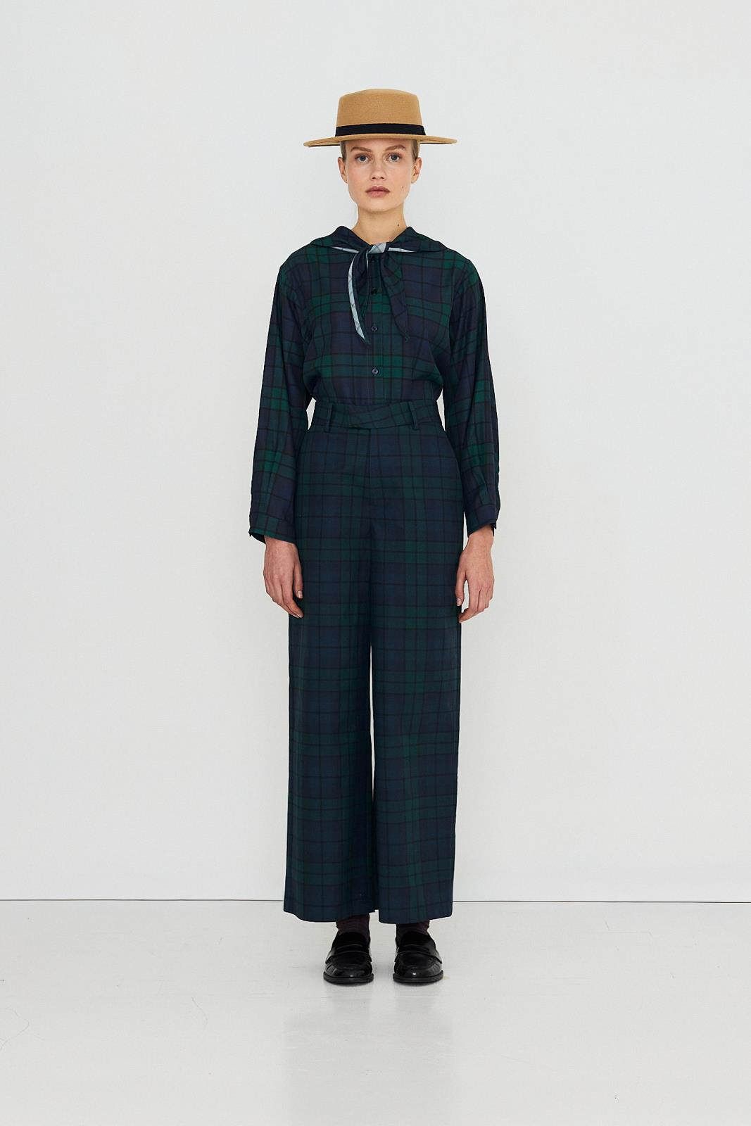 BROEK RUIT BLAUW/GROEN