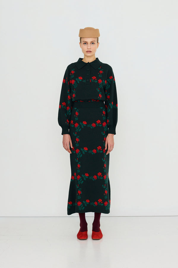 POLO TRUI PRINT GROEN