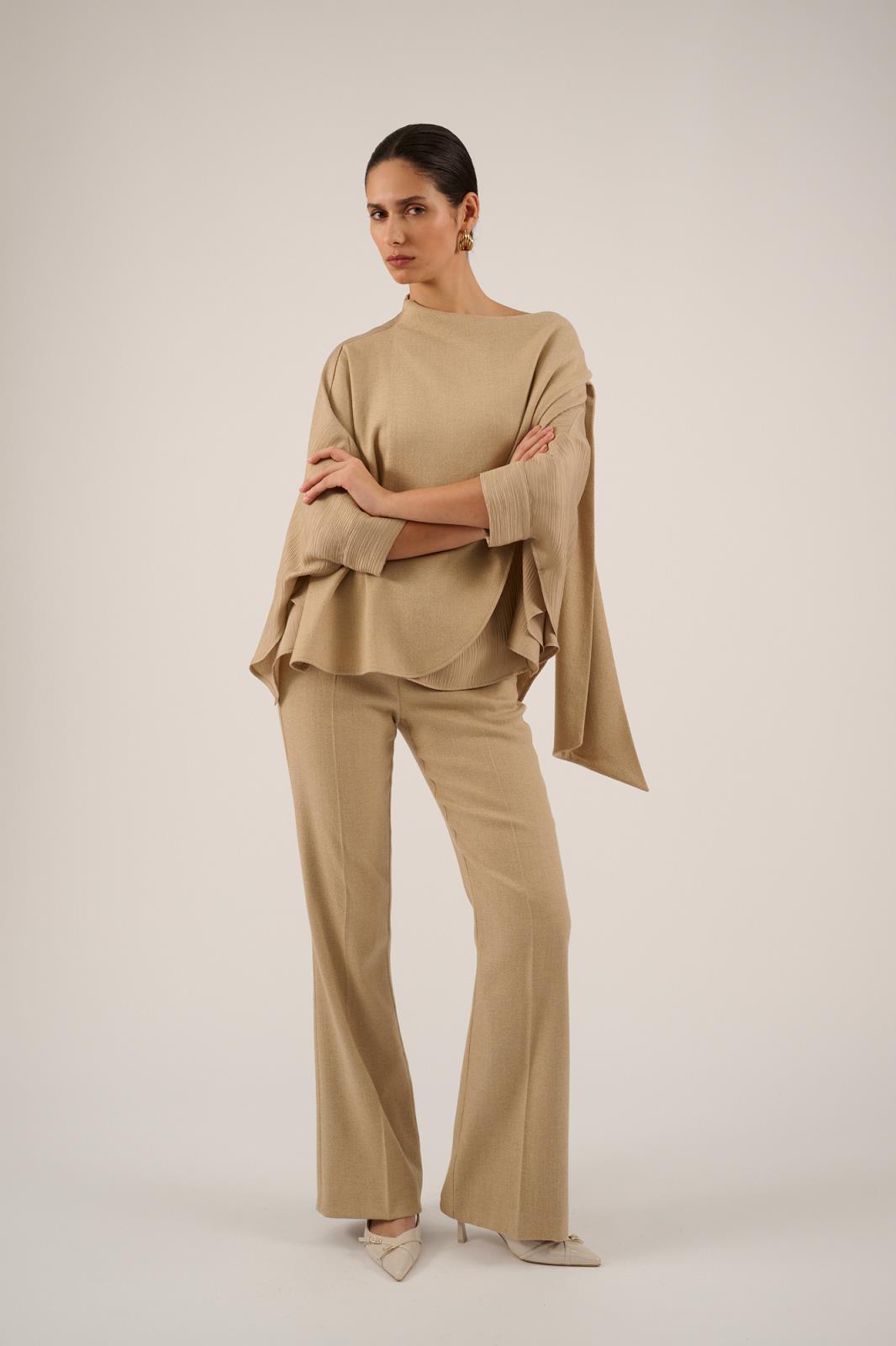 BLOUSE LS-*-UNI-BEIGE