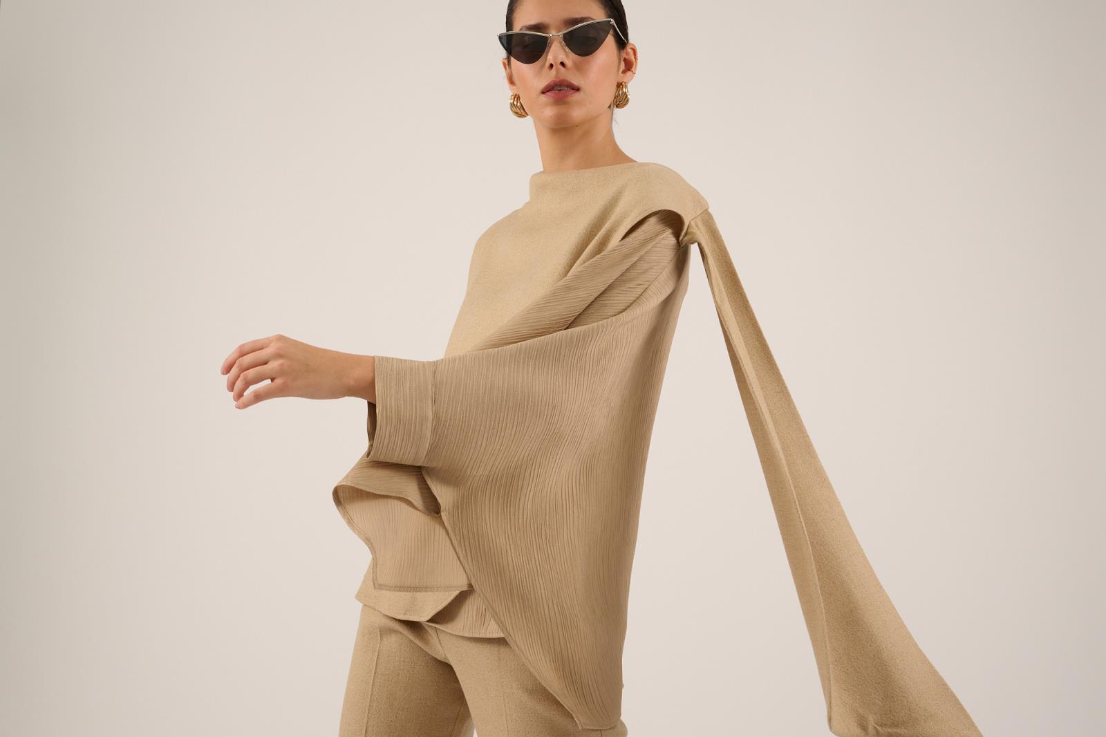 BLOUSE LS-*-UNI-BEIGE