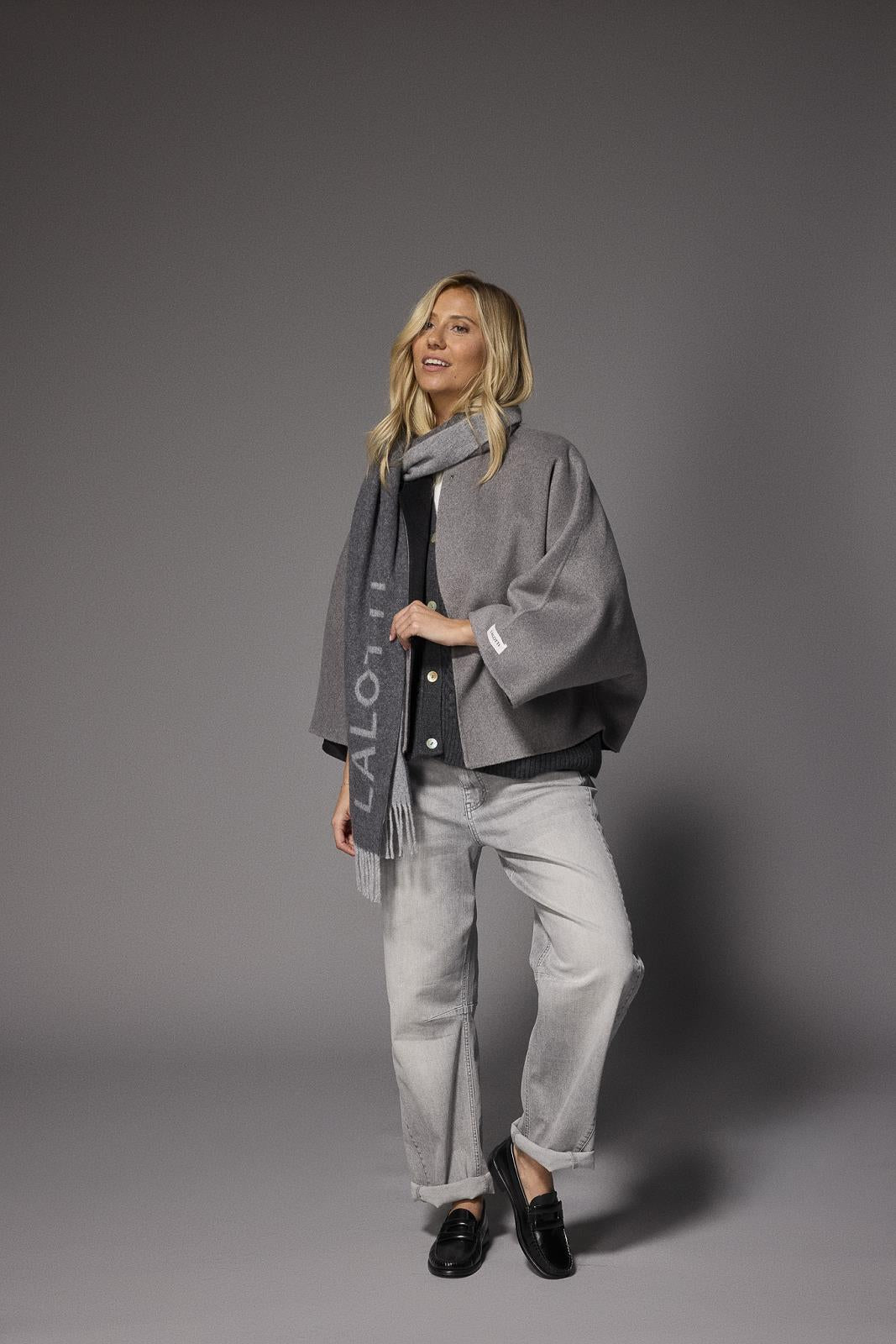 BROEK DENIM BARREL GRIJS