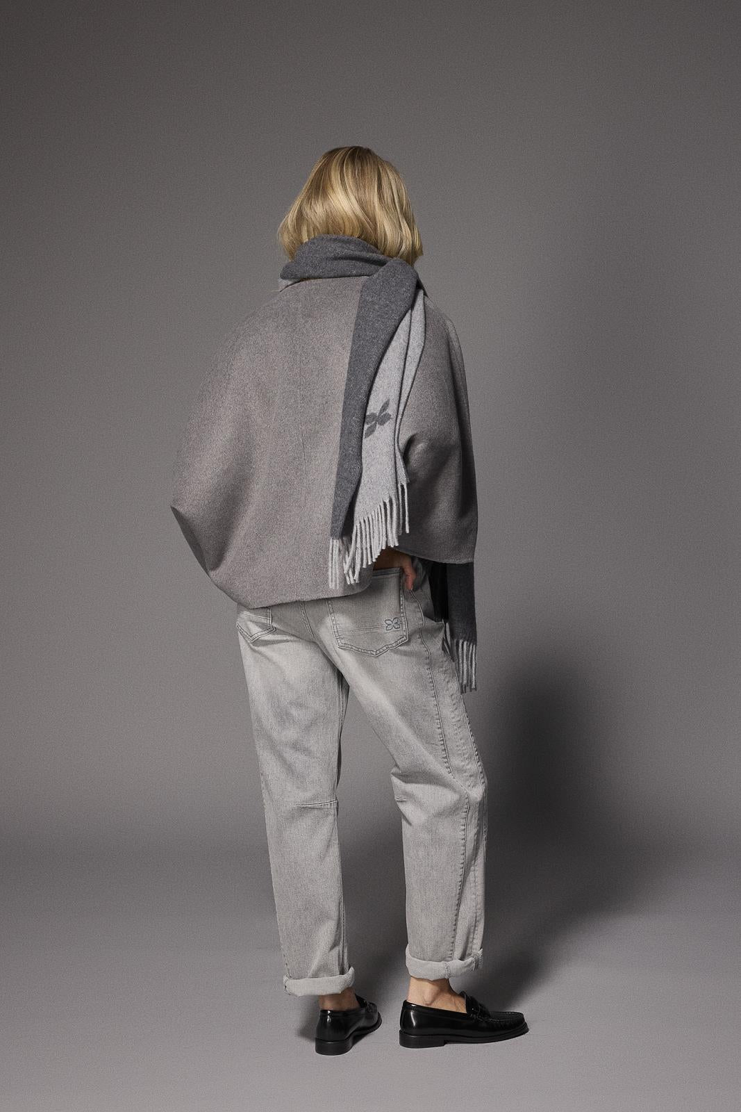 BROEK DENIM BARREL GRIJS
