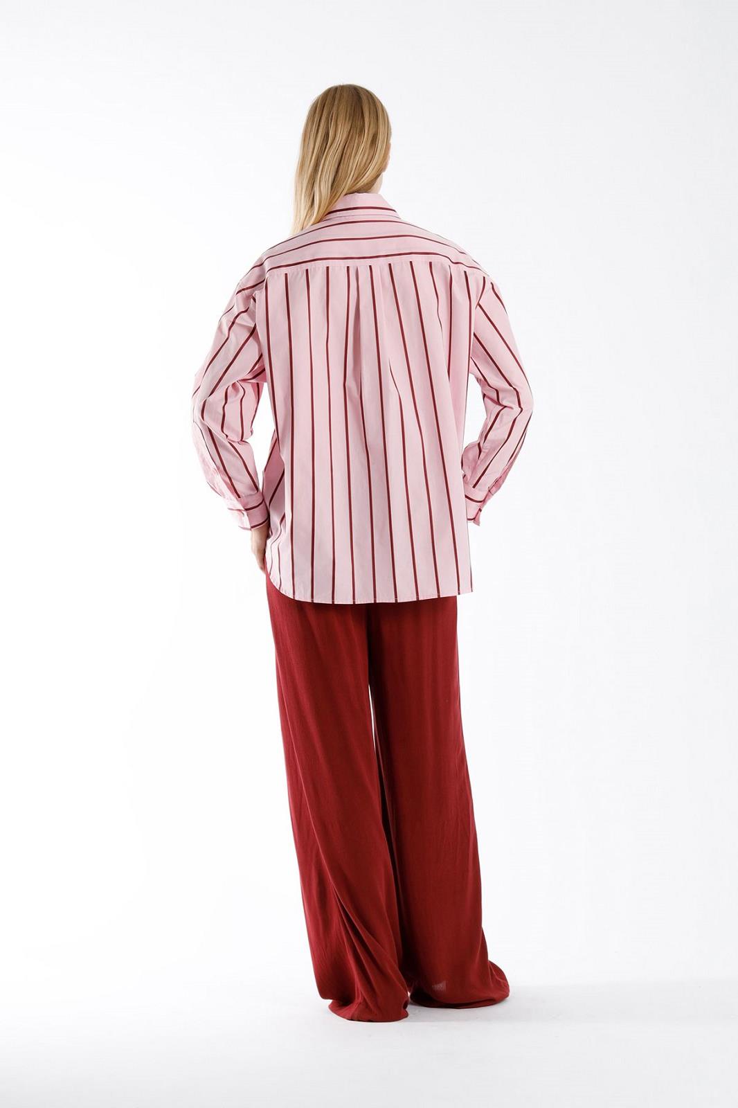BLOUSE LS-*-STRIPE-AUBERGINE