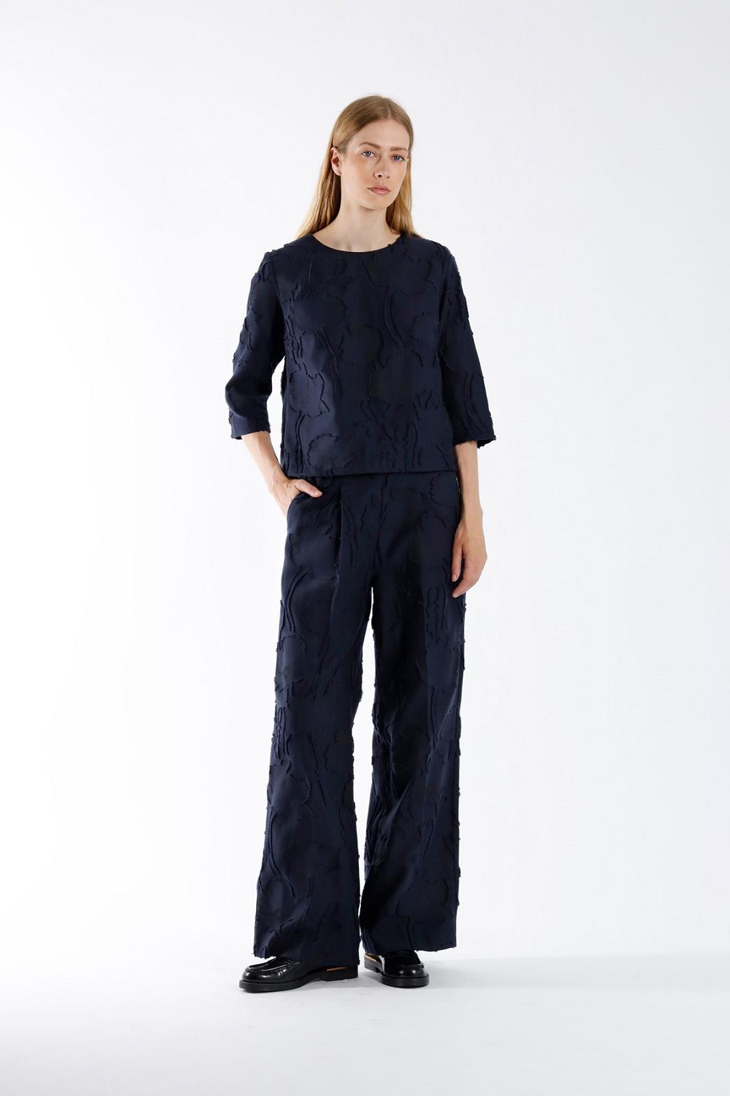 PANTS DRESSED L-*-UNI+APPLI-BLUE DARK (N