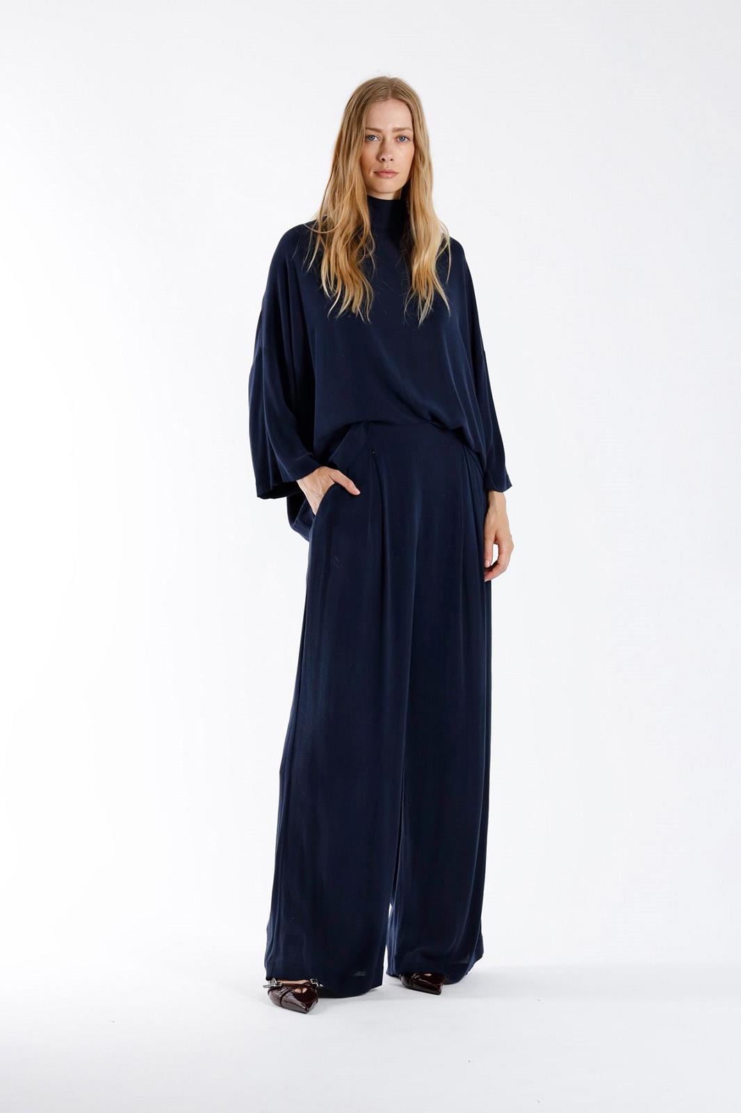 PANTS DRESSED L-*-UNI-BLUE DARK (NAVY)