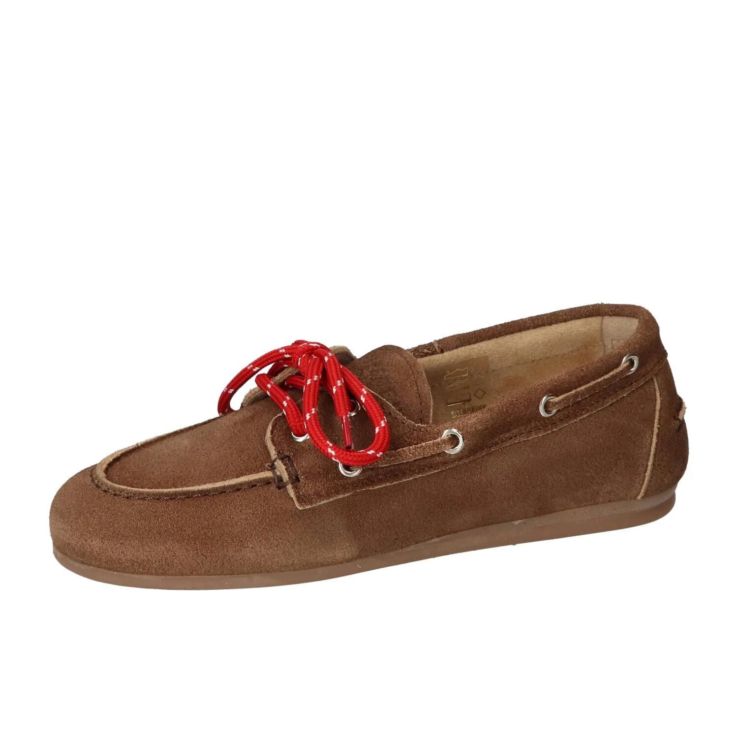 BOATSHOE SUEDE BRUIN/RODE VETERS