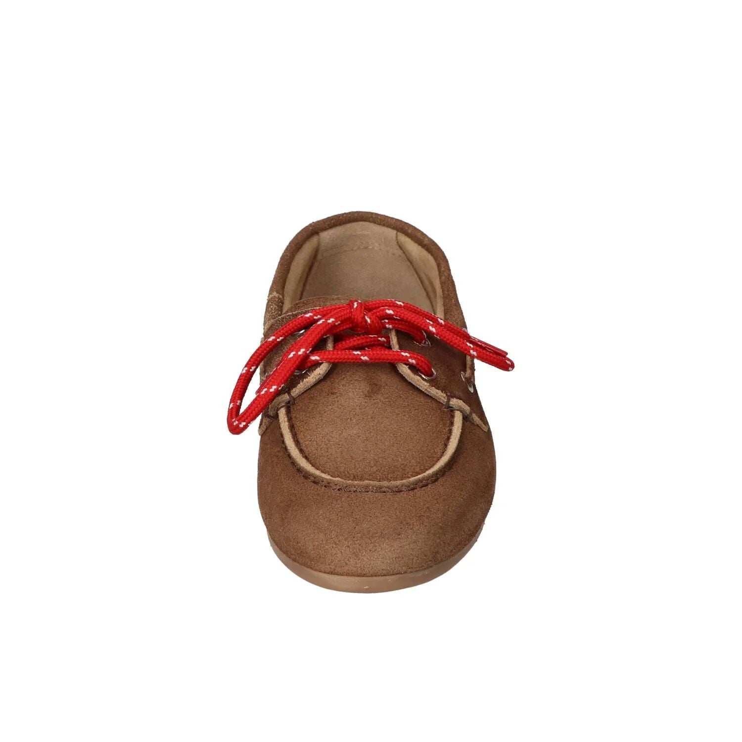 BOATSHOE SUEDE BRUIN/RODE VETERS