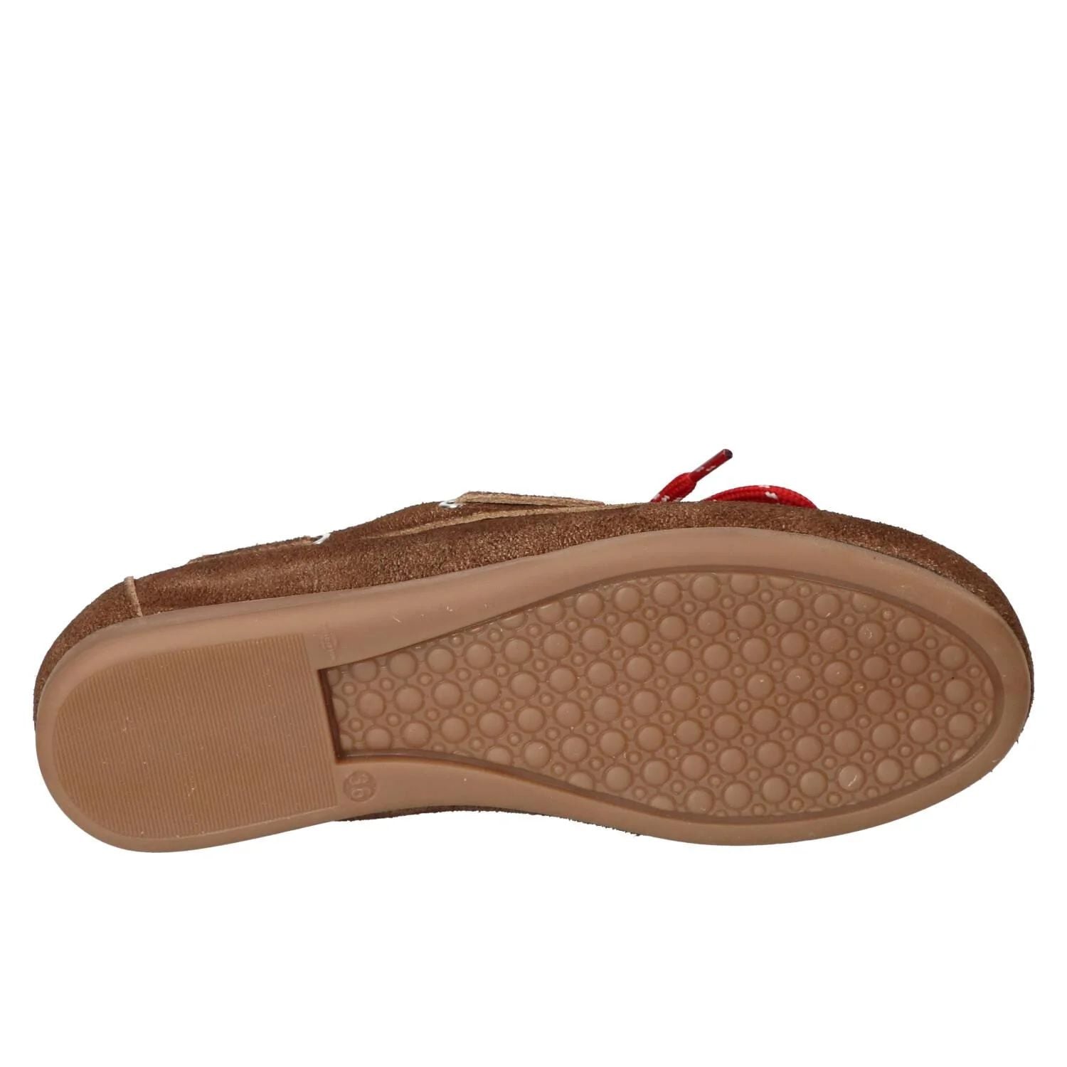 BOATSHOE SUEDE BRUIN/RODE VETERS