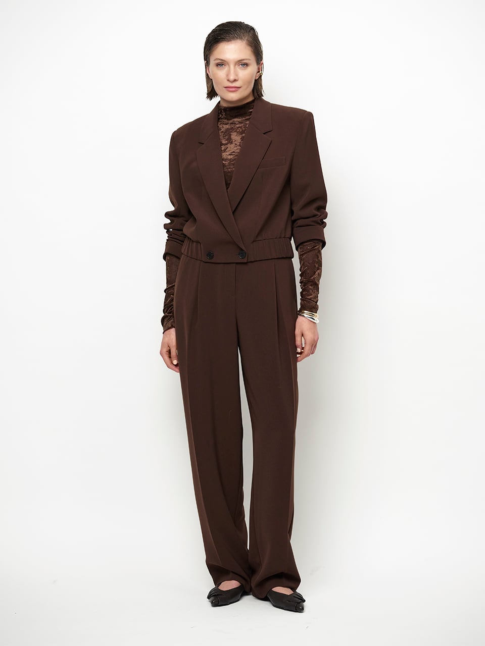 Dante6-Chad pleated pants Espresso Brown