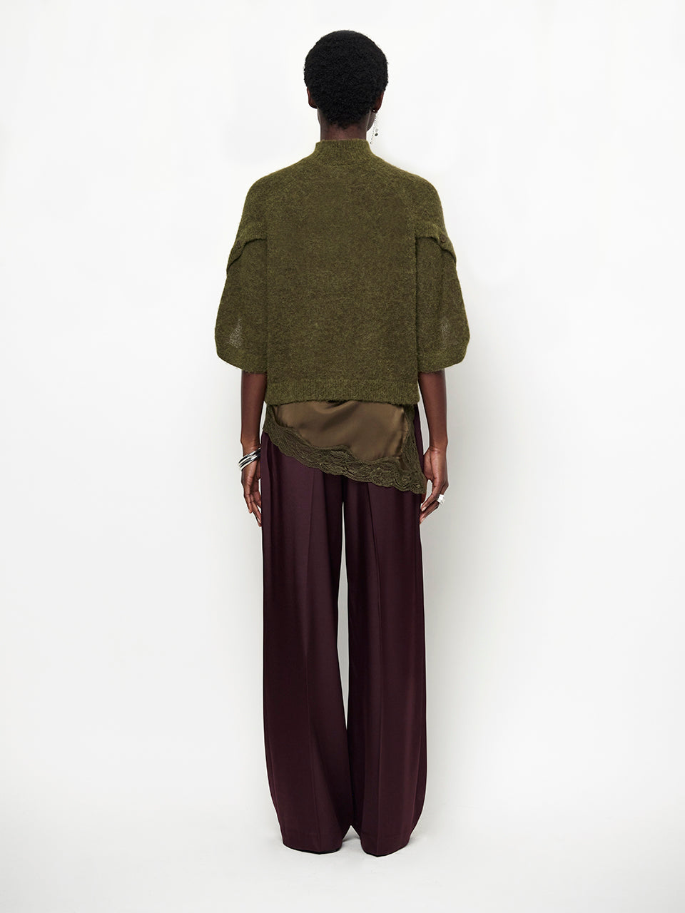 Dante6-Mahani cape sweater Moss Olive
