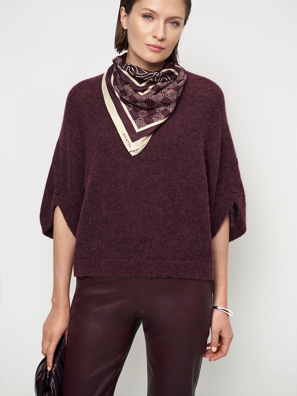 Dante6-Mahani cape sweater Dark Plum