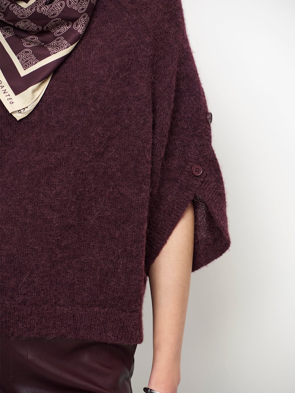 Dante6-Mahani cape sweater Dark Plum
