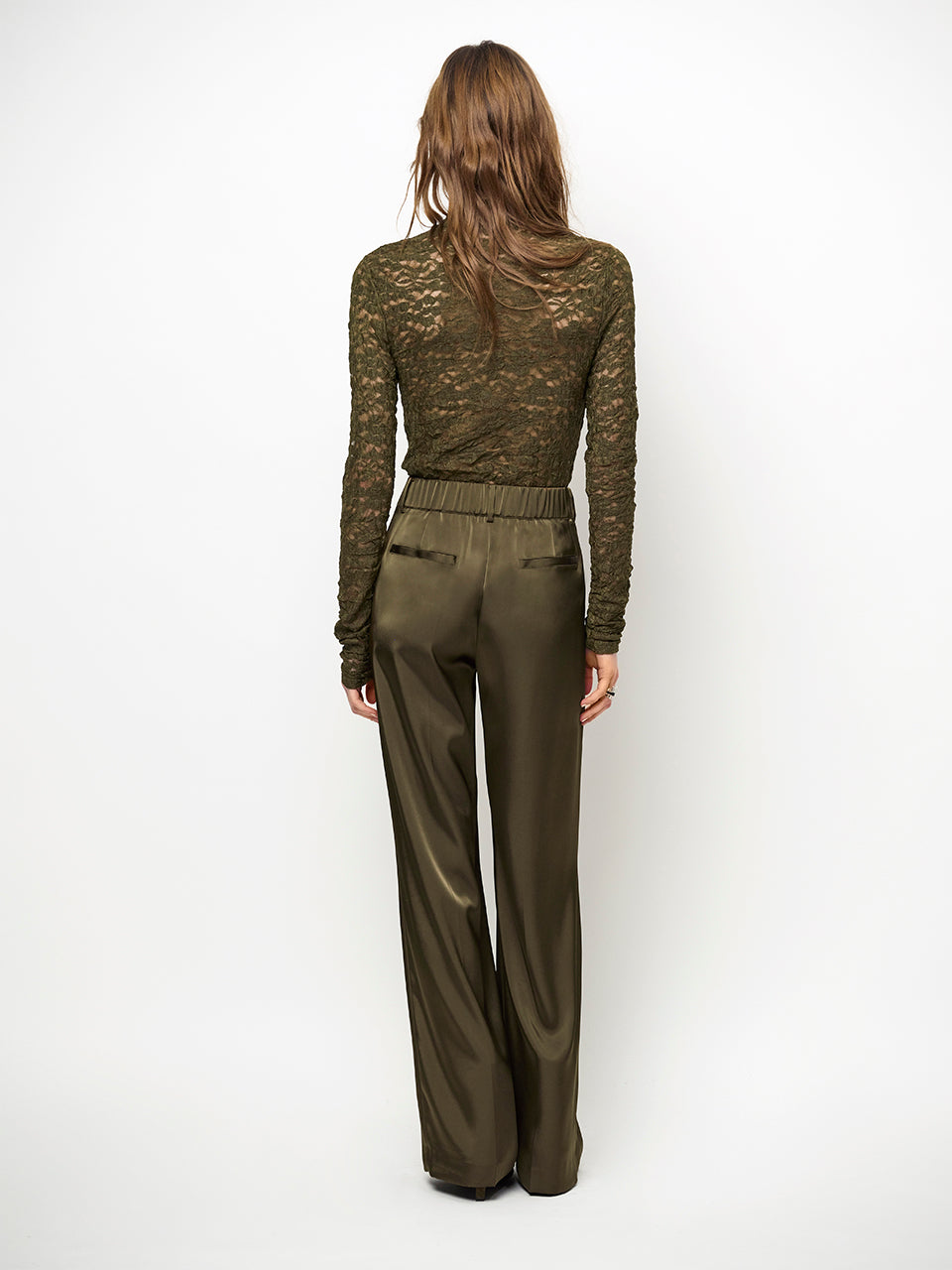 Dante6-Irony lace turtle neck top Moss O