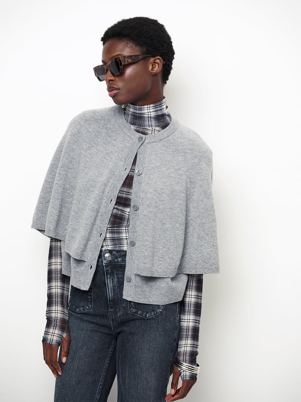 Dante6-Casha printed check mesh top Mult