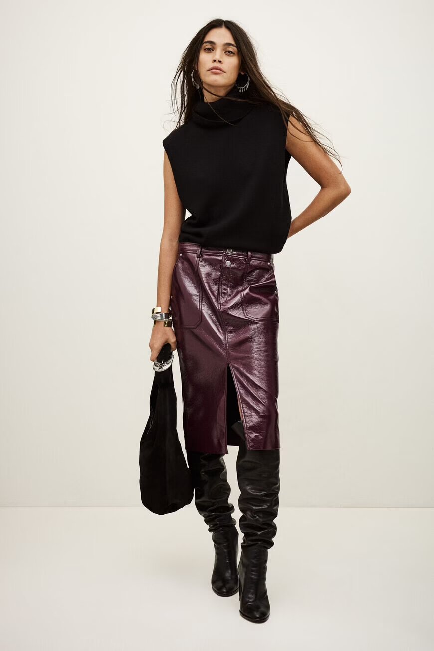SKIRT N-TIGHT-UNI-AUBERGINE