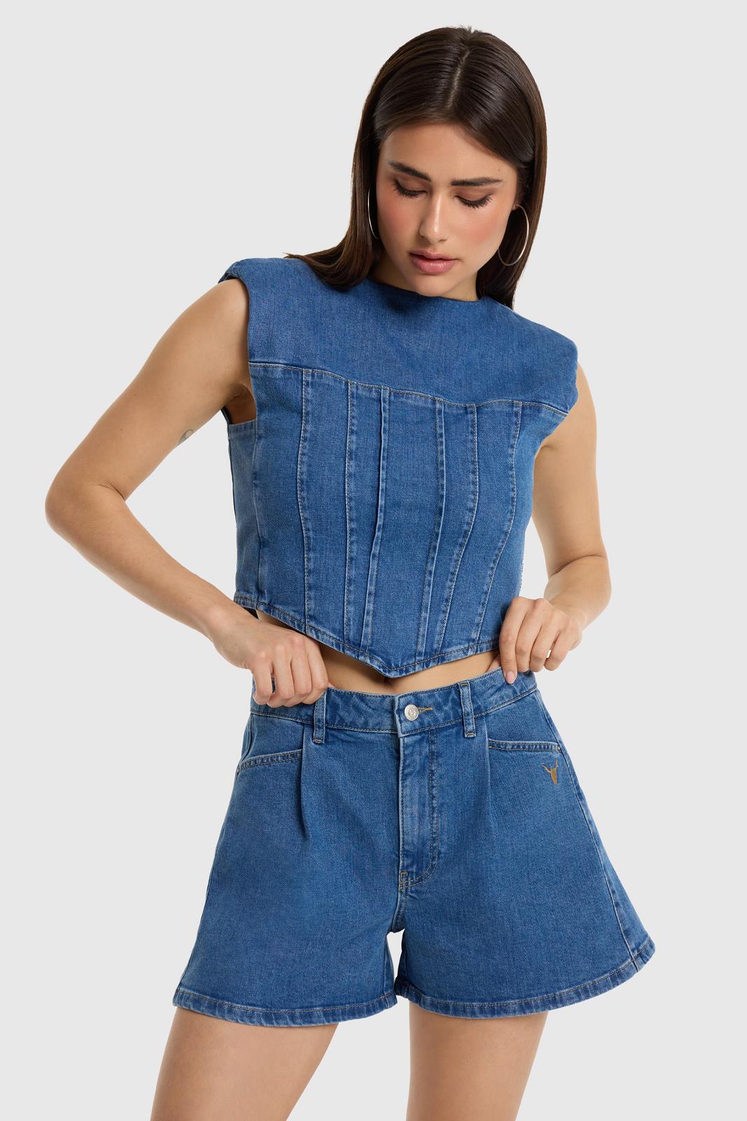Woven Bermuda Denim Shorts