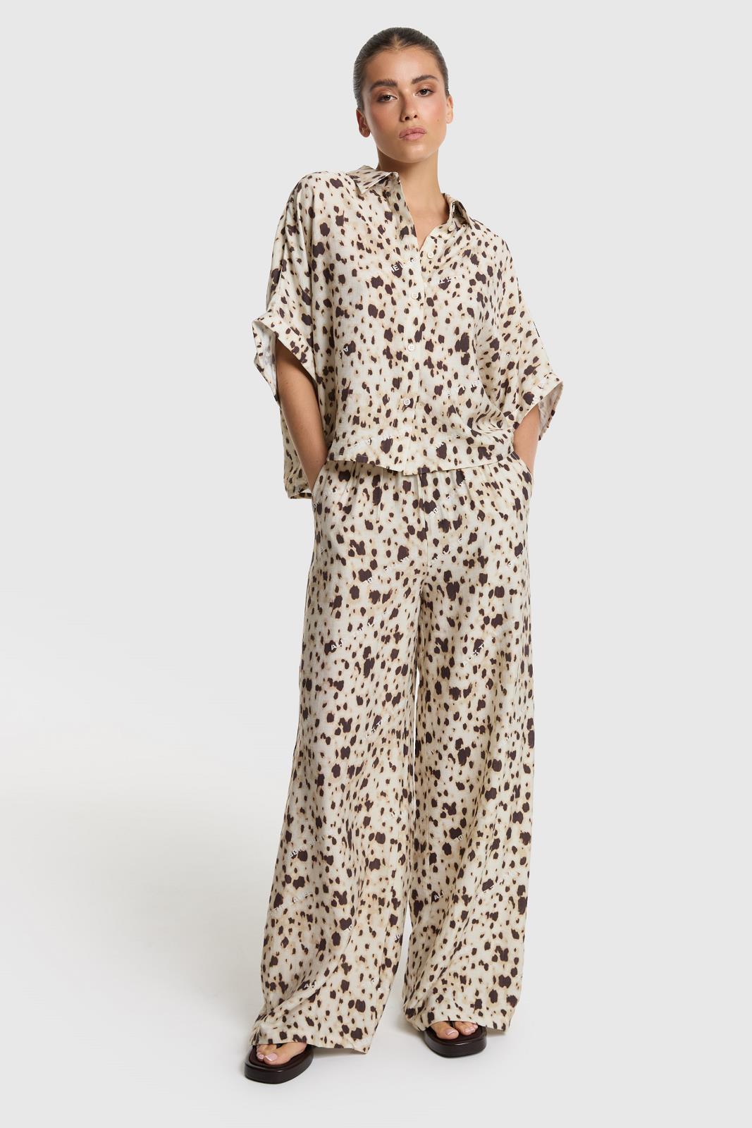 Woven Animal Wide Leg Pants