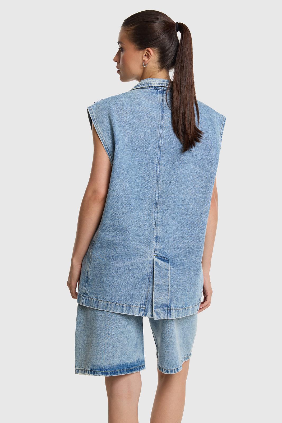 Woven Denim Waistcoat